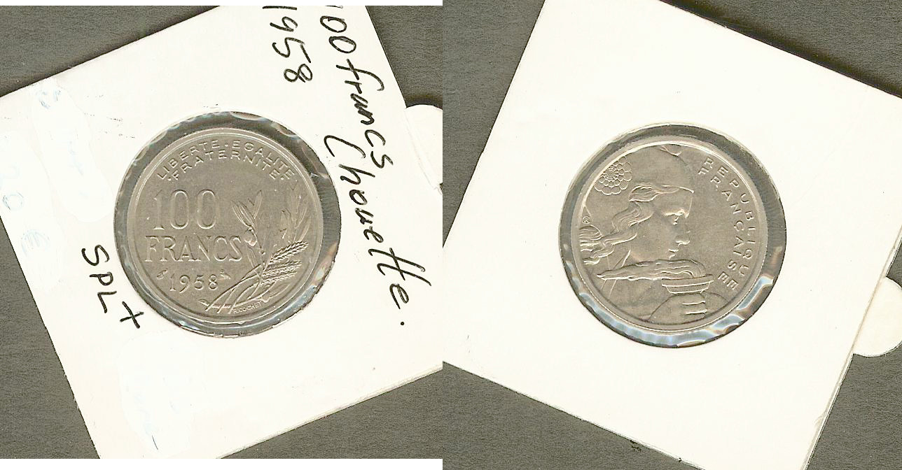 100 francs Cochet, chouette 1958  SPL+